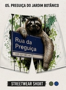 Boardshort com estampa de fauna brasileira