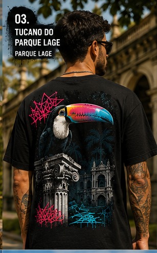 Camiseta com estampa autoral carioca